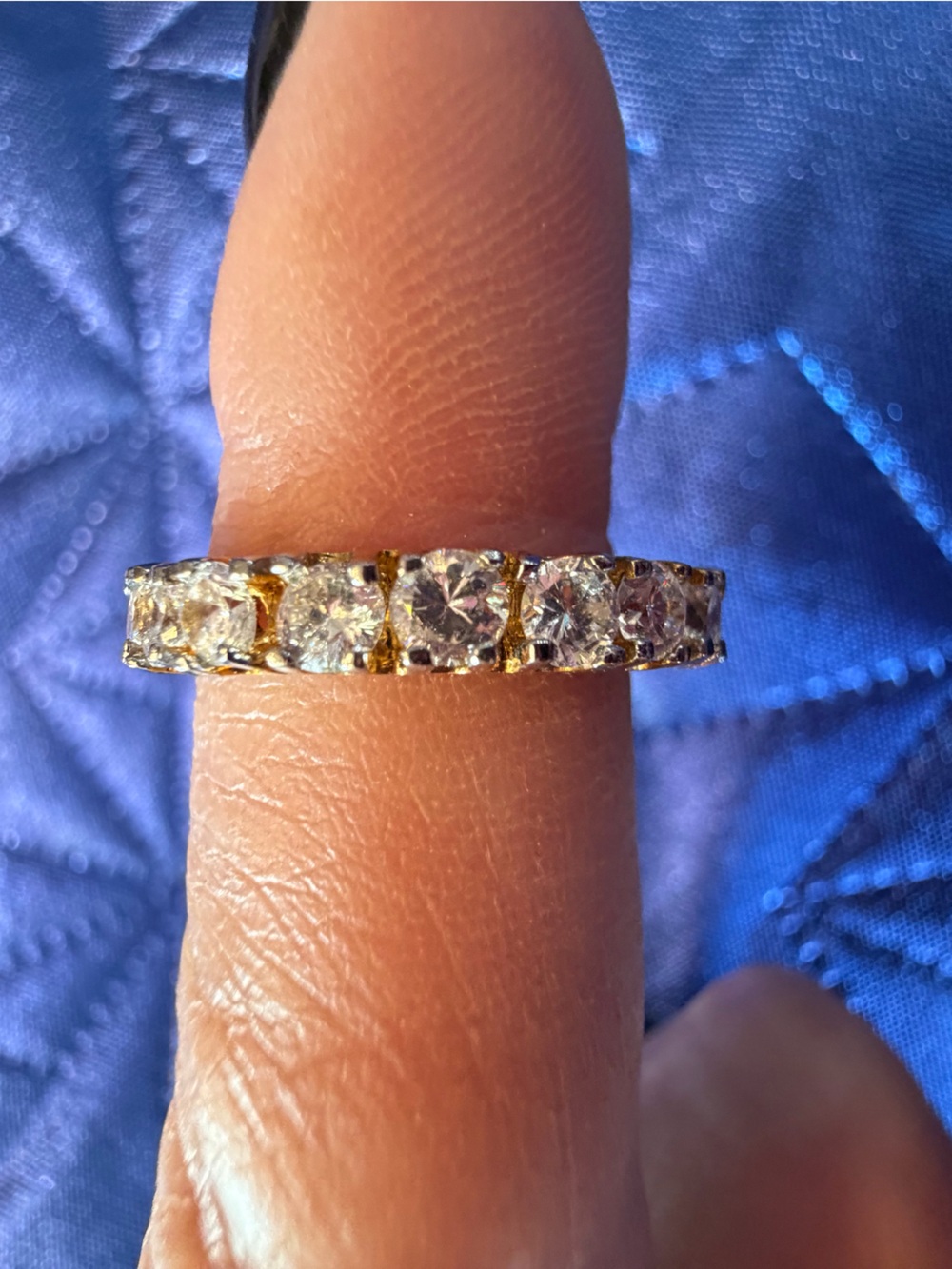 Park Lane Gold-Tone Clear Stone Eternity Band Ring – Size 7